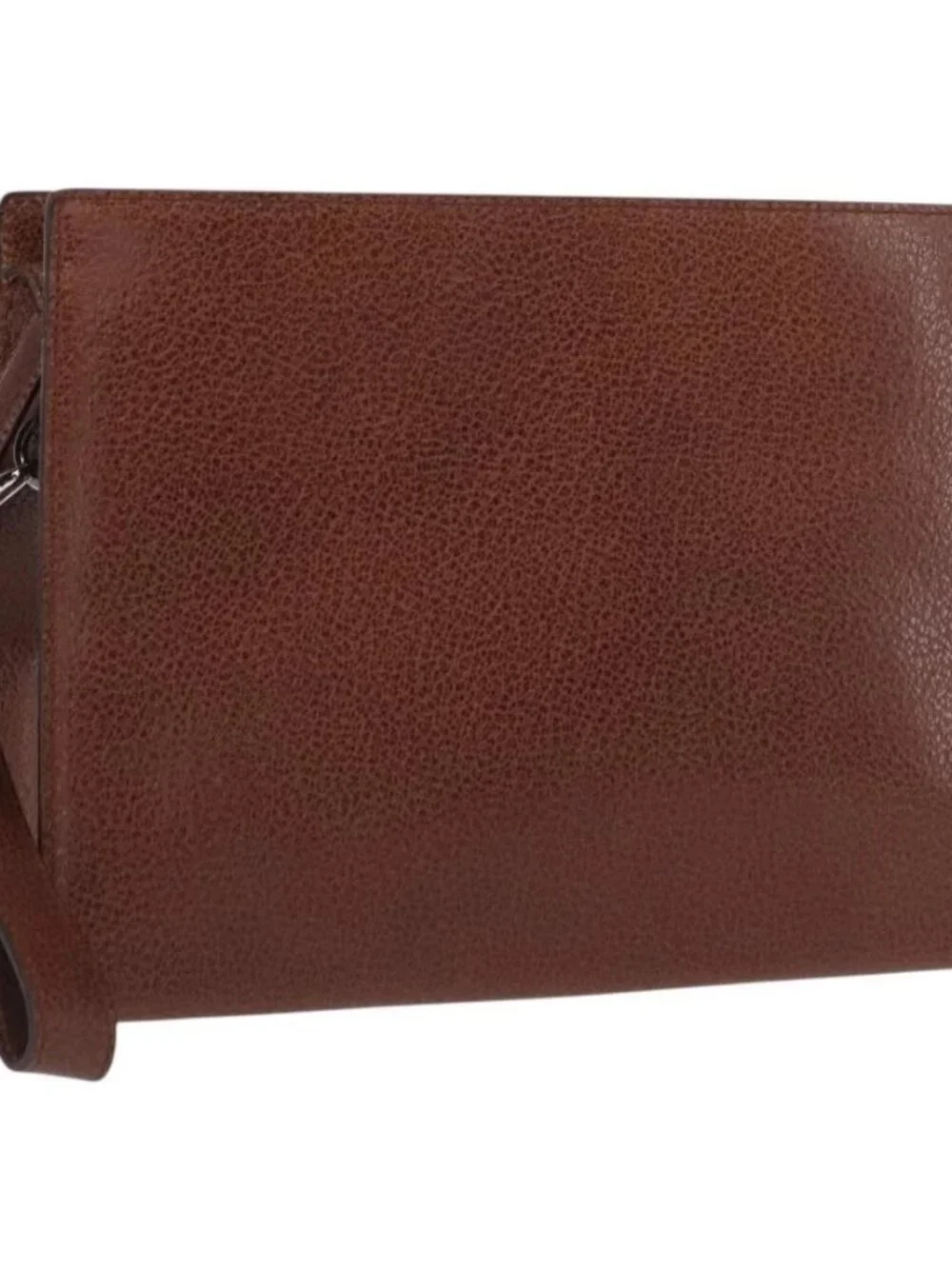 Salvatore Ferragamo Clutch Bag Leather Brown Auth bs32282